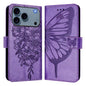 Embossed Butterfly Leather Phone Case, For iPhone 17e / 16e, For iPhone 17 Pro Max, For iPhone 17 Pro