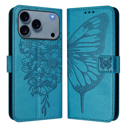 Embossed Butterfly Leather Phone Case, For iPhone 17e / 16e, For iPhone 17 Pro Max, For iPhone 17 Pro