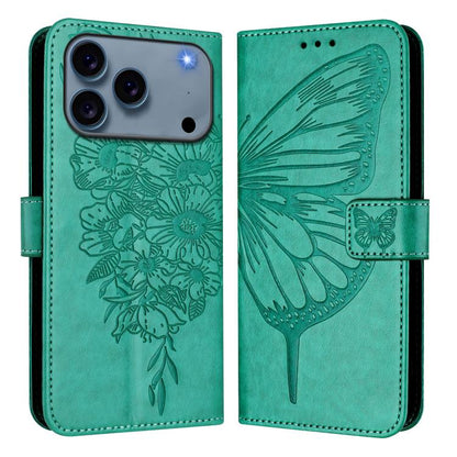 Embossed Butterfly Leather Phone Case, For iPhone 17e / 16e, For iPhone 17 Pro Max, For iPhone 17 Pro