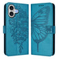 Embossed Butterfly Leather Phone Case, For iPhone 17, For iPhone Air, For iPhone 16 Pro Max