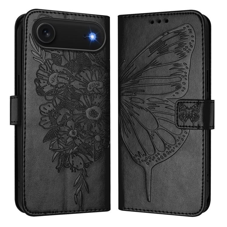 Embossed Butterfly Leather Phone Case, For iPhone 17, For iPhone Air, For iPhone 16 Pro Max