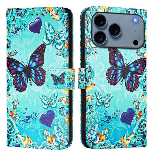 Colored Drawing Pattern Plain Weave Leather Phone Case, For iPhone iPhone 18 Pro / 17 Pro, For iPhone 18 Pro Max / 17 Pro Max, For iPhone 17e / 16e
