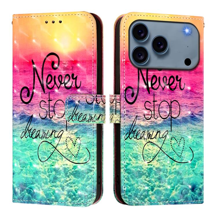 3D Painting Horizontal Flip Leather Phone Case, For iPhone 18 Pro / 17 Pro, For iPhone 18 Pro Max / 17 Pro Max, For iPhone 17e / 16e