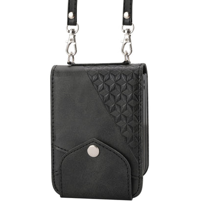 Cubic Grid Calf Texture Magnetic Leather Phone Case