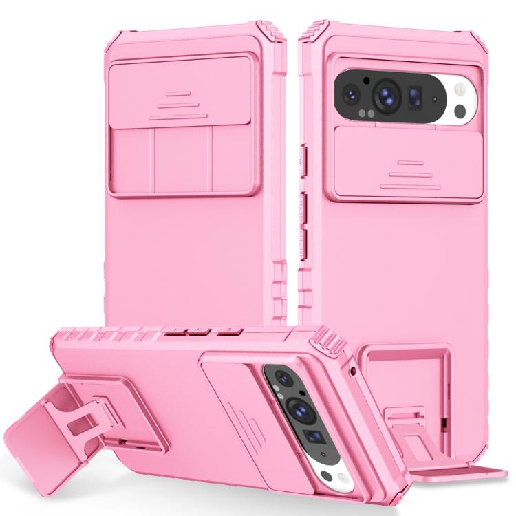 Stereoscopic Holder Sliding Camshield Phone Case, For Google Pixel 9 Pro XL, For Google Pixel 9 Pro, For Google Pixel 8 Pro