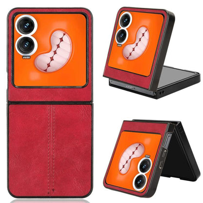 Cow Pattern Sewing Back Cover Phone Case, For Tecno Phantom V Flip2, For Tecno Phantom V Fold2, For Tecno Phantom V Flip, For Tecno Phantom V Fold