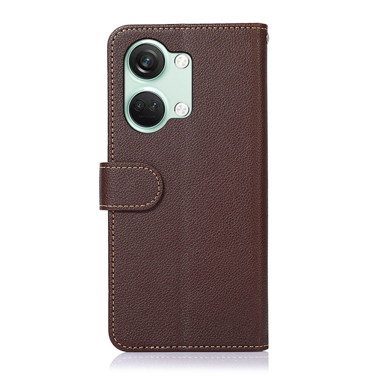 KHAZNEH Litchi Texture Leather RFID Phone Case, For OnePlus Nord 3 / Ace 2V