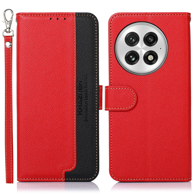 KHAZNEH Litchi Texture Leather RFID Phone Case, For OnePlus 15, For OnePlus Nord 5 / Ace 5 Ultra, For OnePlus Nord CE5 / Ace 5 Racing, For OnePlus Ace 5 Pro / Ace 5 / 13R, For OnePlus Nord 13, For OnePlus Nord 4