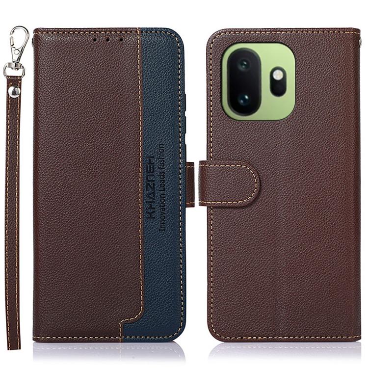 KHAZNEH Litchi Texture Leather RFID Phone Case, For OnePlus Nord CE6 Lite 5G Global, For OnePlus Ace 6 Ultra, For OnePlus 15T, For OnePlus Turbo 6 / 6V, For OnePlus 15R / Ace 6 / Ace 6T, For OnePlus 15