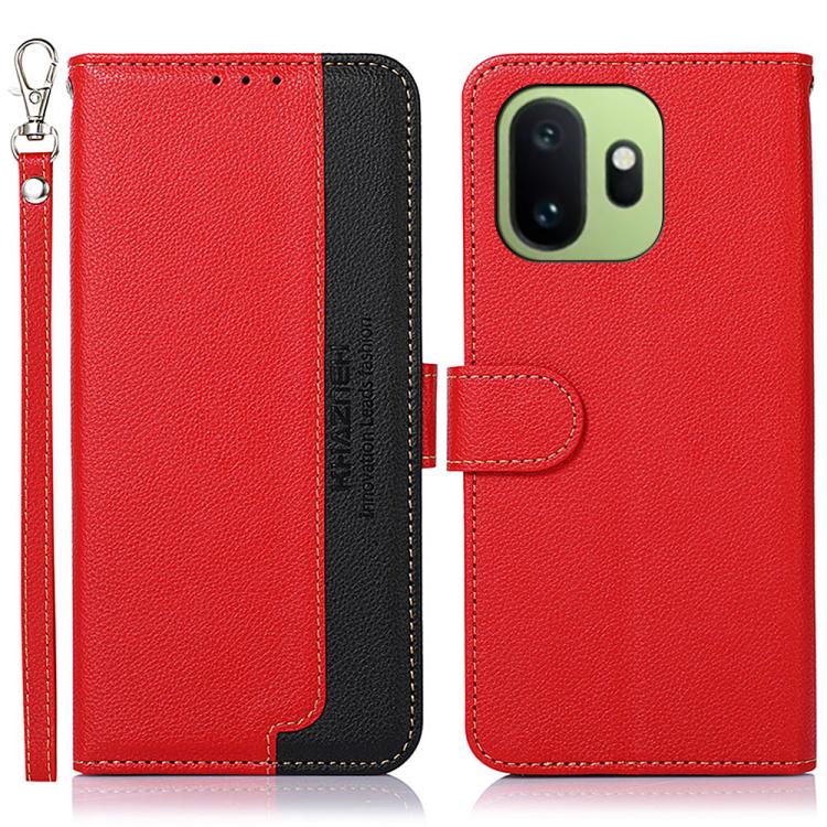KHAZNEH Litchi Texture Leather RFID Phone Case, For OnePlus Nord CE6 Lite 5G Global, For OnePlus Ace 6 Ultra, For OnePlus 15T, For OnePlus Turbo 6 / 6V, For OnePlus 15R / Ace 6 / Ace 6T, For OnePlus 15