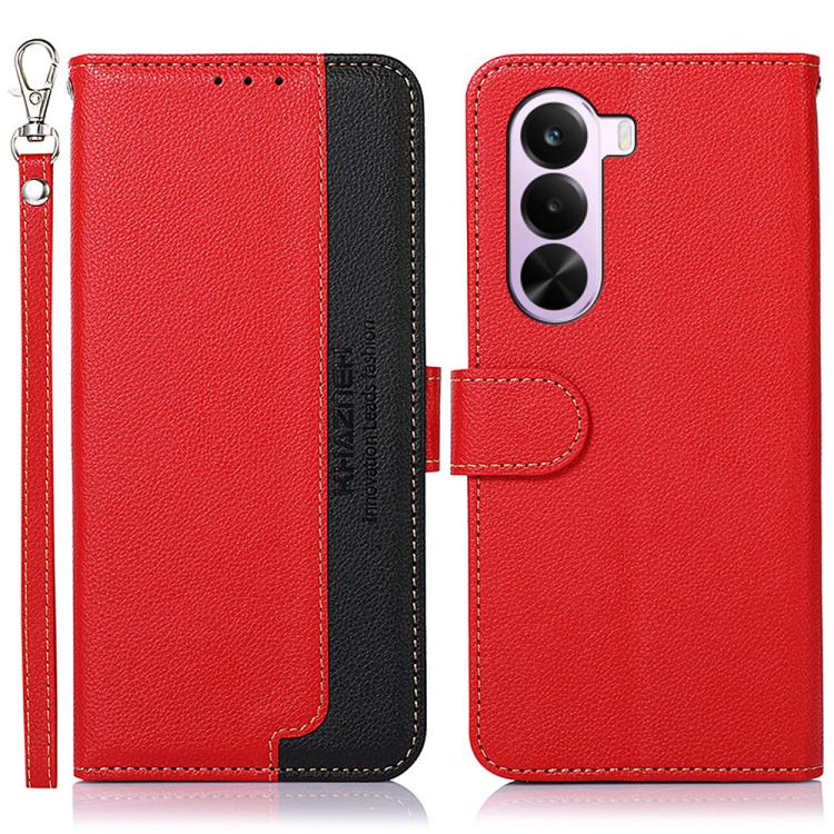 KHAZNEH Litchi Texture Leather RFID Phone Case, For OnePlus Nord CE6 Lite 5G Global, For OnePlus Ace 6 Ultra, For OnePlus 15T, For OnePlus Turbo 6 / 6V, For OnePlus 15R / Ace 6 / Ace 6T, For OnePlus 15
