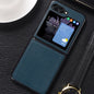 Genuine Leather Shockproof Protective Phone Case, For Samsung Galaxy Z Flip6 / Flip7 FE, For Samsung Galaxy Z Flip5