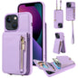 Crossbody Lanyard Zipper Wallet Leather Phone Case, For iPhone SE 2022/ 7 / 8, For iPhone 13 Pro Max, For iPhone 13 Pro, For iPhone 13