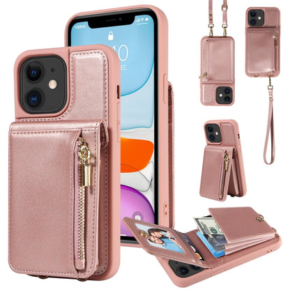 Crossbody Lanyard Zipper Wallet Leather Phone Case, For iPhone 12 / 12 Pro, For iPhone 12 Pro Max, For iPhone 11 Pro Max, For iPhone 11
