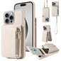 Crossbody Lanyard Zipper Wallet Leather Phone Case, For iPhone 16 Pro Max, For iPhone 16 Pro, For iPhone 16 Plus, For iPhone 16