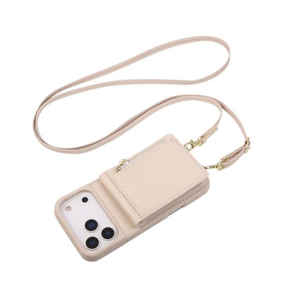 Crossbody Lanyard Zipper Wallet Leather Phone Case, For iPhone 17 Pro Max, For iPhone 17 Pro, For iPhone 17, For iPhone Air