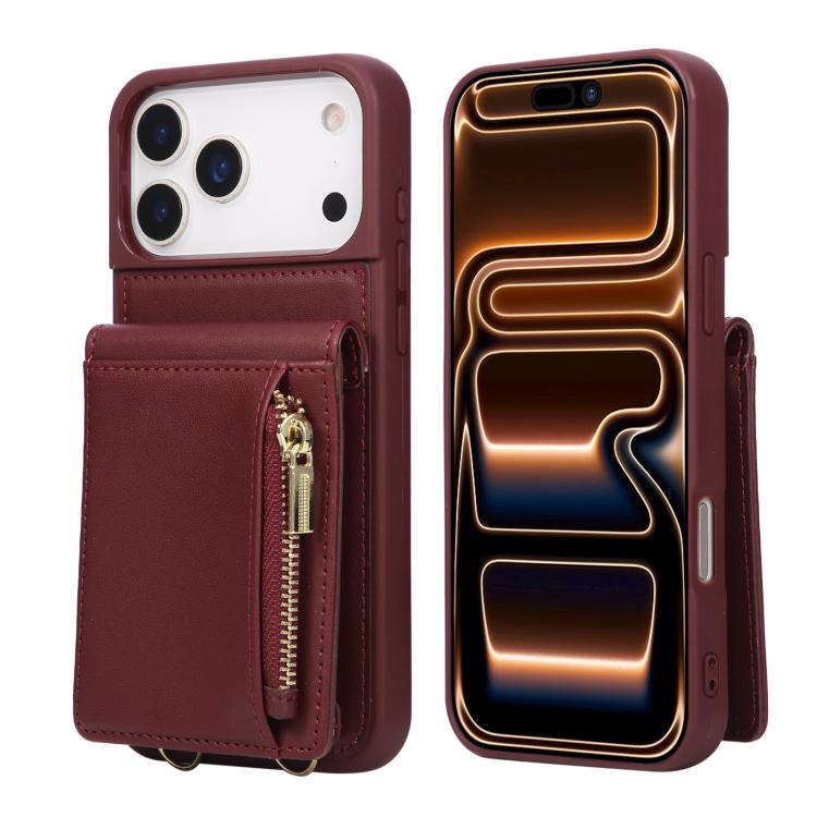 Crossbody Lanyard Zipper Wallet Leather Phone Case, For iPhone 18 / 17, For iPhone 18 Pro / 17 Pro, For iPhone 18 Pro Max / 17 Pro Max, For iPhone Air