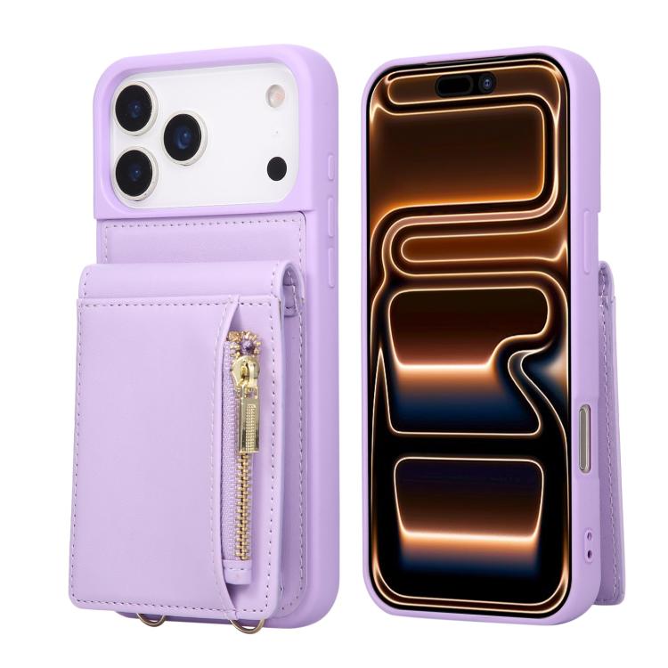 Crossbody Lanyard Zipper Wallet Leather Phone Case, For iPhone 18 / 17, For iPhone 18 Pro / 17 Pro, For iPhone 18 Pro Max / 17 Pro Max, For iPhone Air