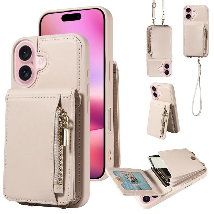 Crossbody Lanyard Zipper Wallet Leather Phone Case, For iPhone 18 / 17, For iPhone 18 Pro / 17 Pro, For iPhone 18 Pro Max / 17 Pro Max, For iPhone Air
