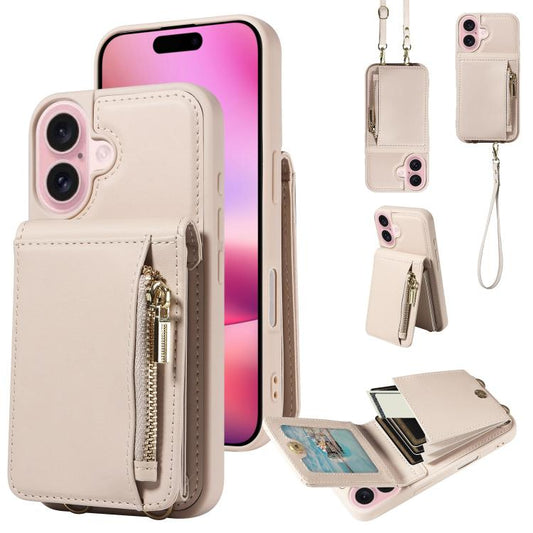 Crossbody Lanyard Zipper Wallet Leather Phone Case, For iPhone 18 / 17, For iPhone 18 Pro / 17 Pro, For iPhone 18 Pro Max / 17 Pro Max, For iPhone Air