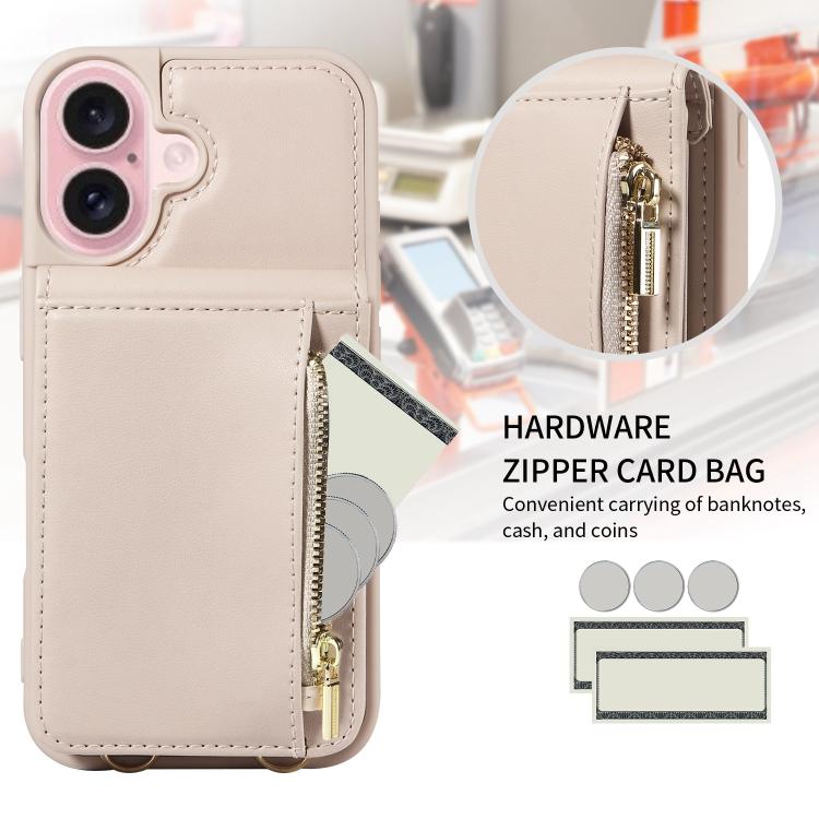 Crossbody Lanyard Zipper Wallet Leather Phone Case, For iPhone 18 / 17, For iPhone 18 Pro / 17 Pro, For iPhone 18 Pro Max / 17 Pro Max, For iPhone Air
