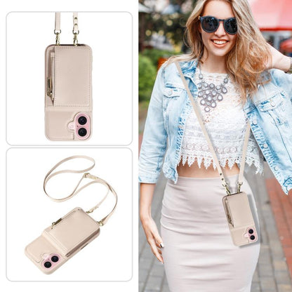 Crossbody Lanyard Zipper Wallet Leather Phone Case, For iPhone 18 / 17, For iPhone 18 Pro / 17 Pro, For iPhone 18 Pro Max / 17 Pro Max, For iPhone Air