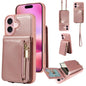 Crossbody Lanyard Zipper Wallet Leather Phone Case, For iPhone 18 / 17, For iPhone 18 Pro / 17 Pro, For iPhone 18 Pro Max / 17 Pro Max, For iPhone Air