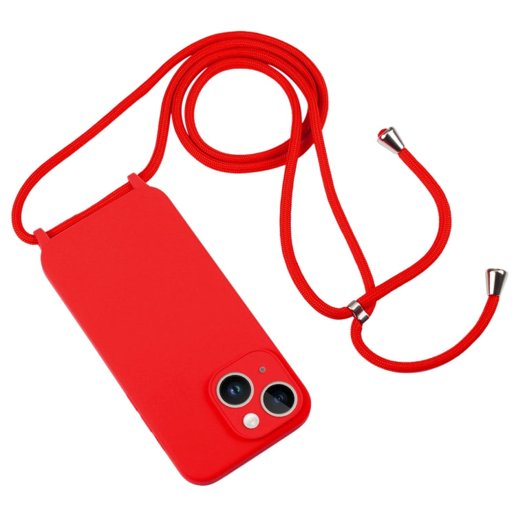 Crossbody Lanyard Liquid Silicone Case, For iPhone 15 Plus