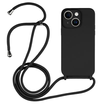 Crossbody Lanyard Liquid Silicone Case, For iPhone 15 Plus