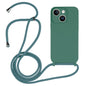 Crossbody Lanyard Liquid Silicone Case, For iPhone 15 Plus