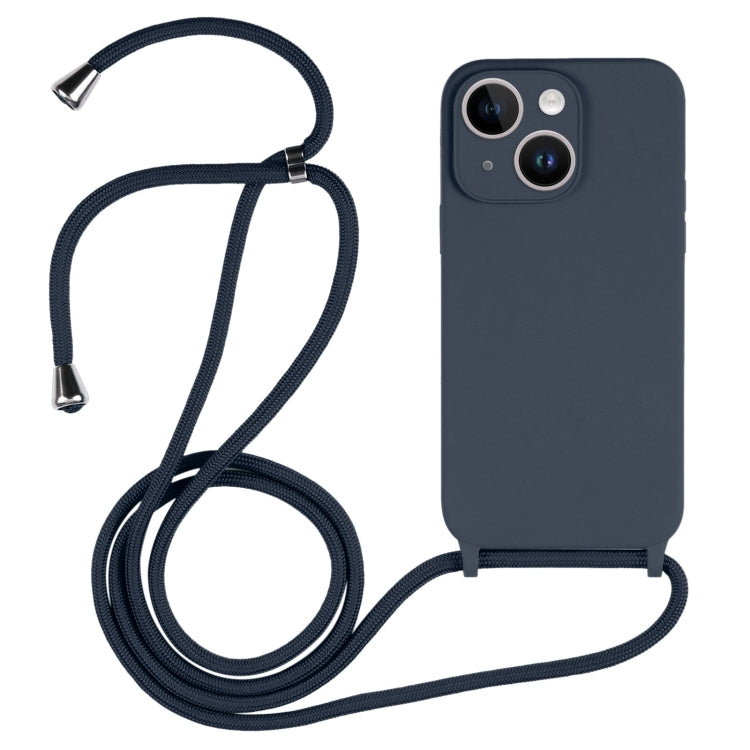 Crossbody Lanyard Liquid Silicone Case, For iPhone 15 Plus
