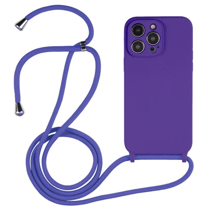 Crossbody Lanyard Liquid Silicone Case, For iPhone 15 Pro Max