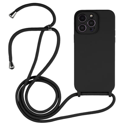 Crossbody Lanyard Liquid Silicone Case, For iPhone 15 Pro Max
