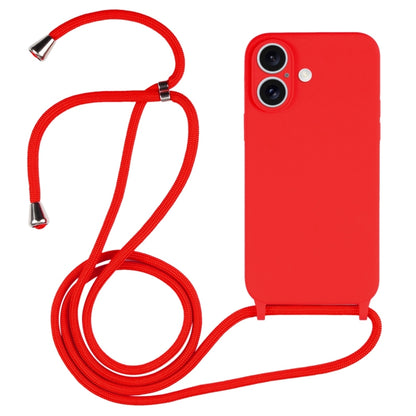 Crossbody Lanyard Liquid Silicone Case, For iPhone 16