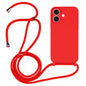 Crossbody Lanyard Liquid Silicone Case, For iPhone 16