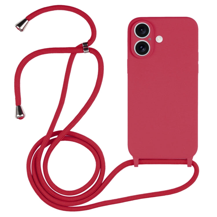 Crossbody Lanyard Liquid Silicone Case, For iPhone 16