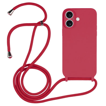 Crossbody Lanyard Liquid Silicone Case, For iPhone 16