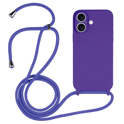 Crossbody Lanyard Liquid Silicone Case, For iPhone 16