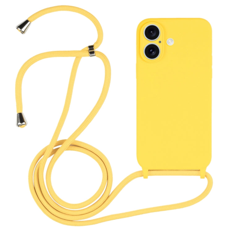 Crossbody Lanyard Liquid Silicone Case, For iPhone 16