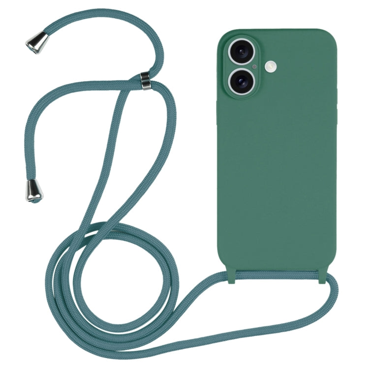 Crossbody Lanyard Liquid Silicone Case, For iPhone 16