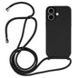 Crossbody Lanyard Liquid Silicone Case, For iPhone 16 Plus
