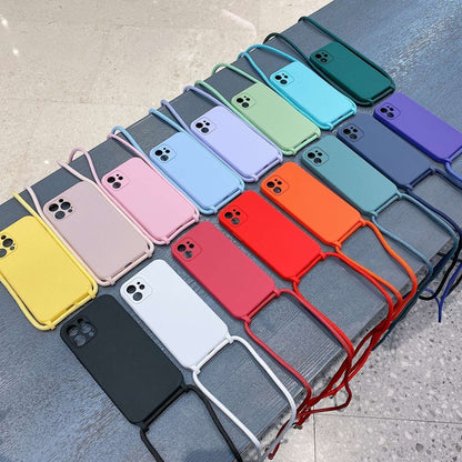 Crossbody Lanyard Liquid Silicone Case, For iPhone 16