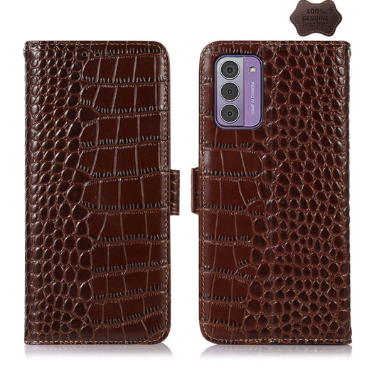 Crocodile Top Layer Cowhide Leather Phone Case, For Nokia G42 5G, For Nokia XR21, For Nokia C110