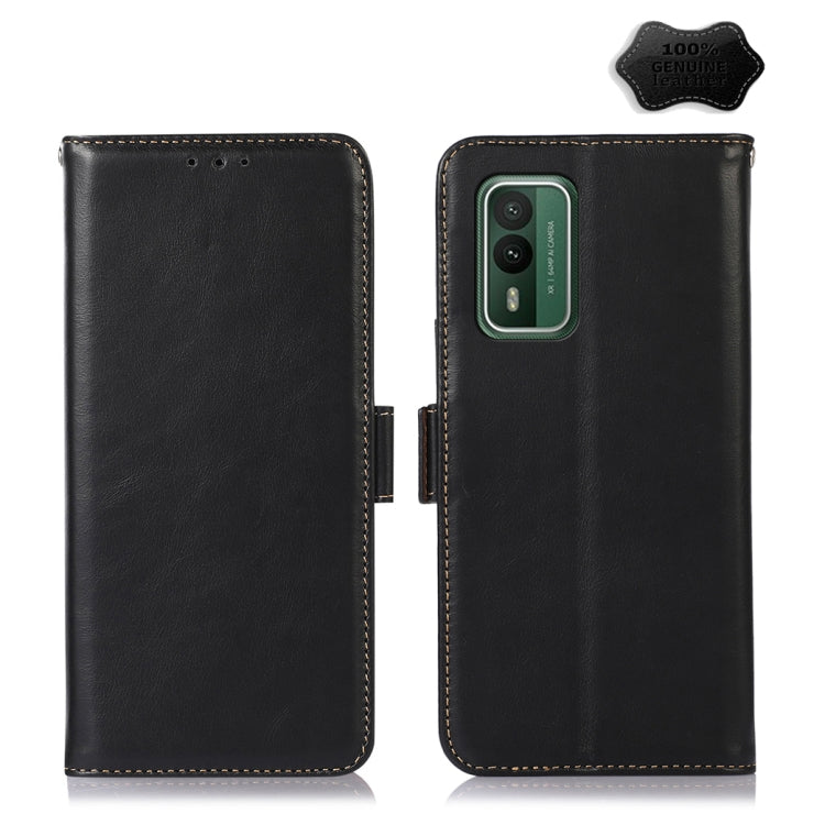 Magnetic Crazy Horse Texture Genuine Leather RFID Phone Case