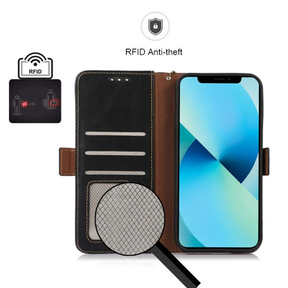 Magnetic Crazy Horse Texture Genuine Leather RFID Phone Case