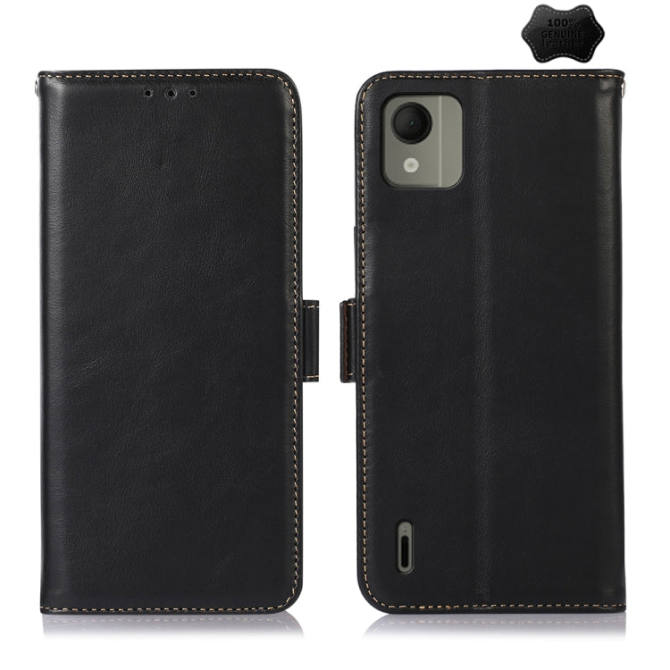 Magnetic Crazy Horse Texture Genuine Leather RFID Phone Case