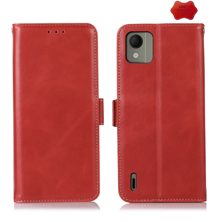 Magnetic Crazy Horse Texture Genuine Leather RFID Phone Case