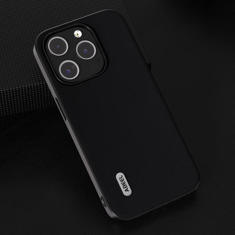 ABEEL Genuine Leather Silky Soft Black Edge Phone Case, For iPhone 14 Pro, For iPhone 14 Pro Max