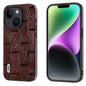 ABEEL Genuine Leather Mahjong Pattern Black Edge Phone Case, For iPhone 15 Pro Max, For iPhone 15 Pro, For iPhone 15 Plus, For iPhone 15