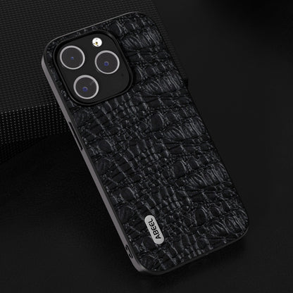 ABEEL Genuine Leather Canopy Black Edge Phone Case, For iPhone 15 Pro Max, For iPhone 15 Pro, For iPhone 15 Plus, For iPhone 15